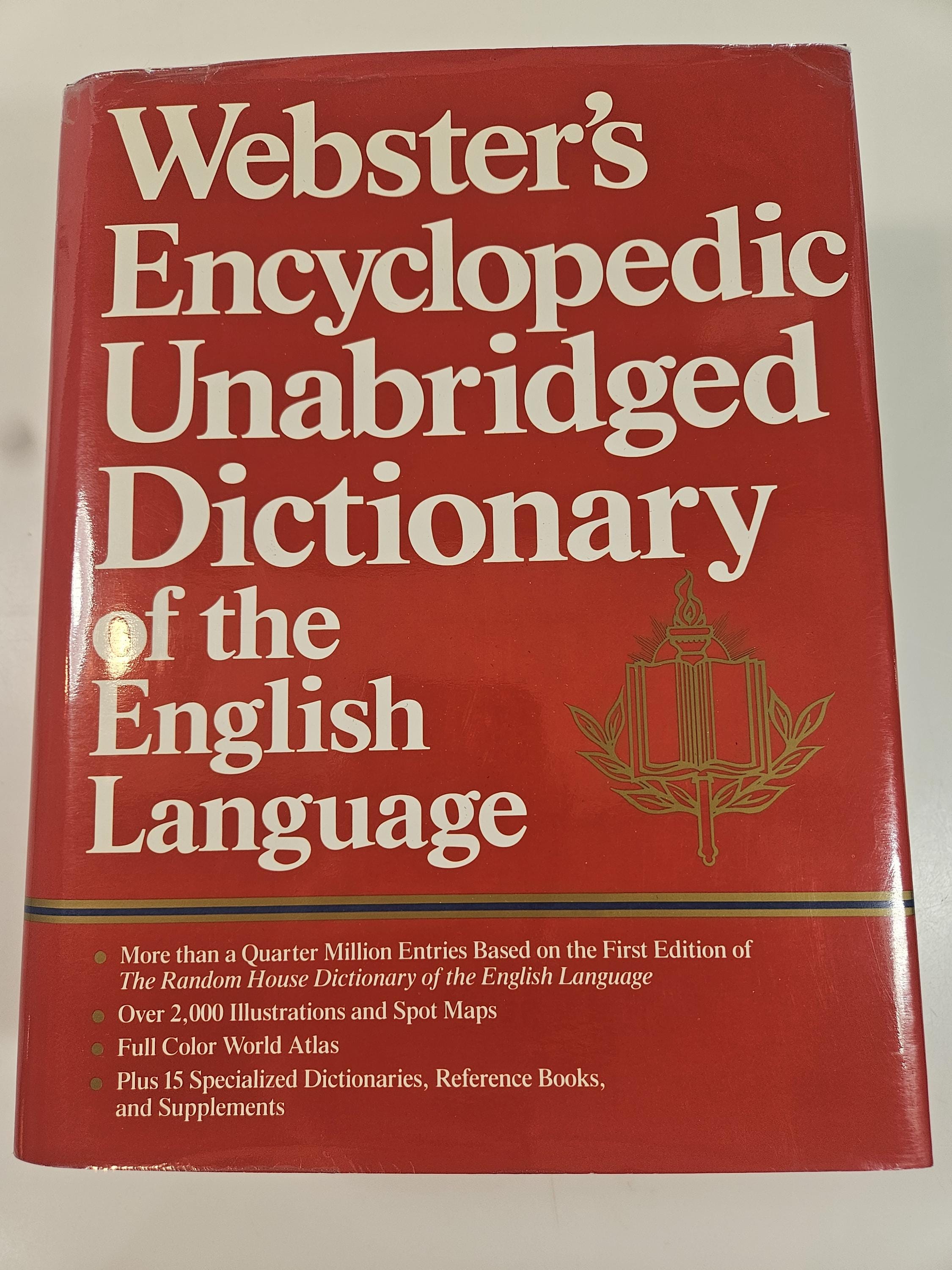 1989 Large Hardcover Dictionary, Webster's Encyclopedic Unabridged