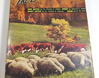 1st Edition 1952 The Livestock Book, hardcover // Beef Cattle, Dairy Cattle, Sheep, Hogs