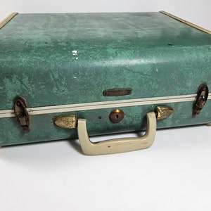 Vtg 1940s Green Samsonite Overnight Case, Small Suitcase