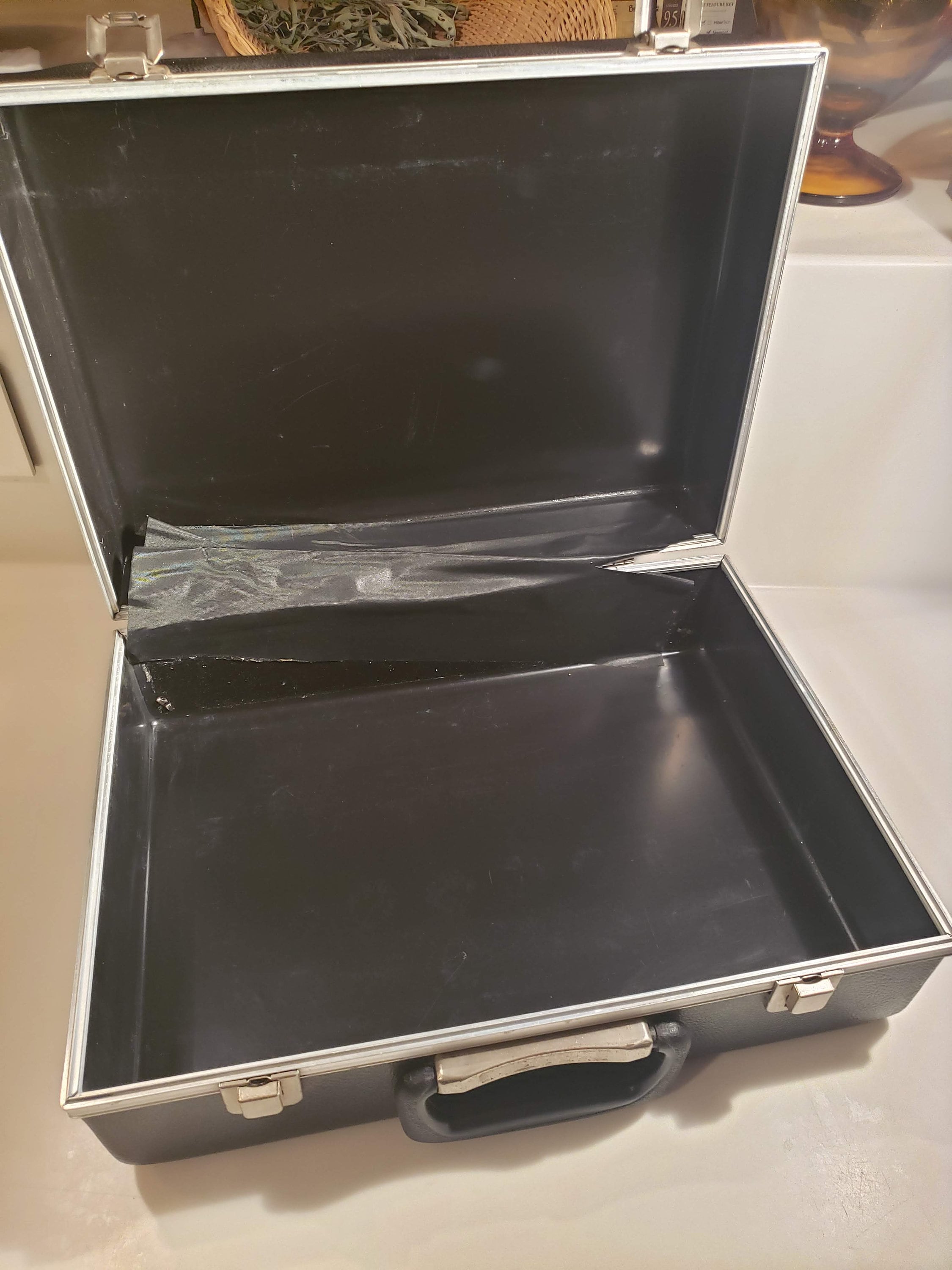 Vintage Black Plastic Briefcase Type Box Lightweight 15 X Etsy