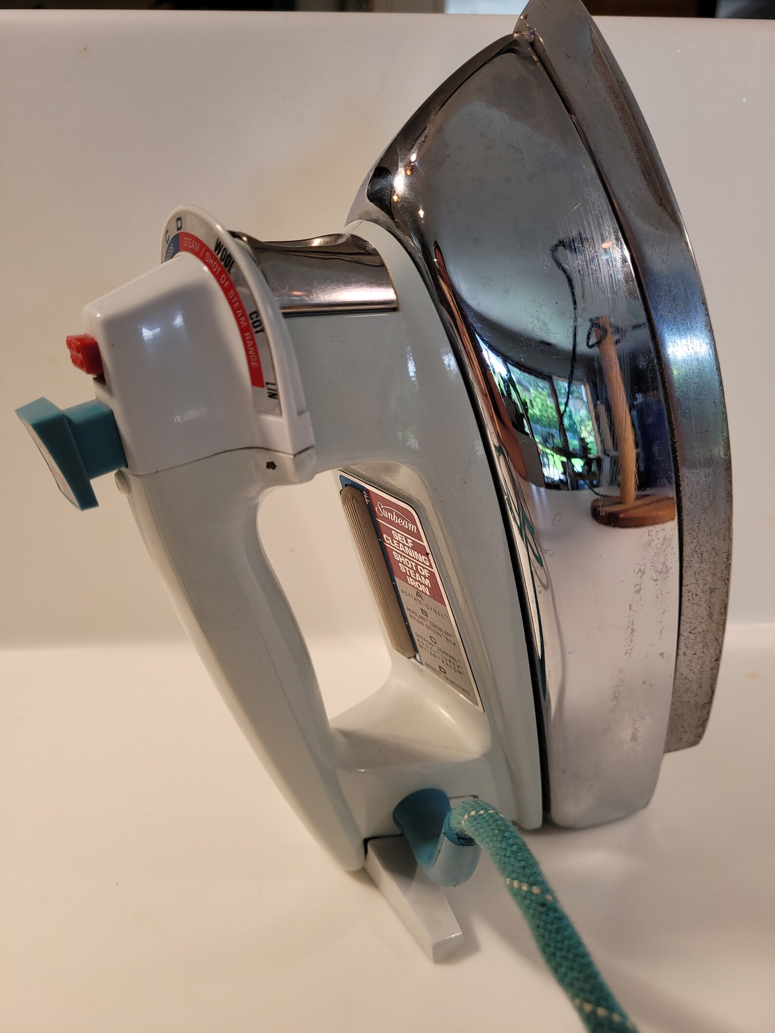Vintage mid century Sunbeam steam iron // chrome white and Etsy