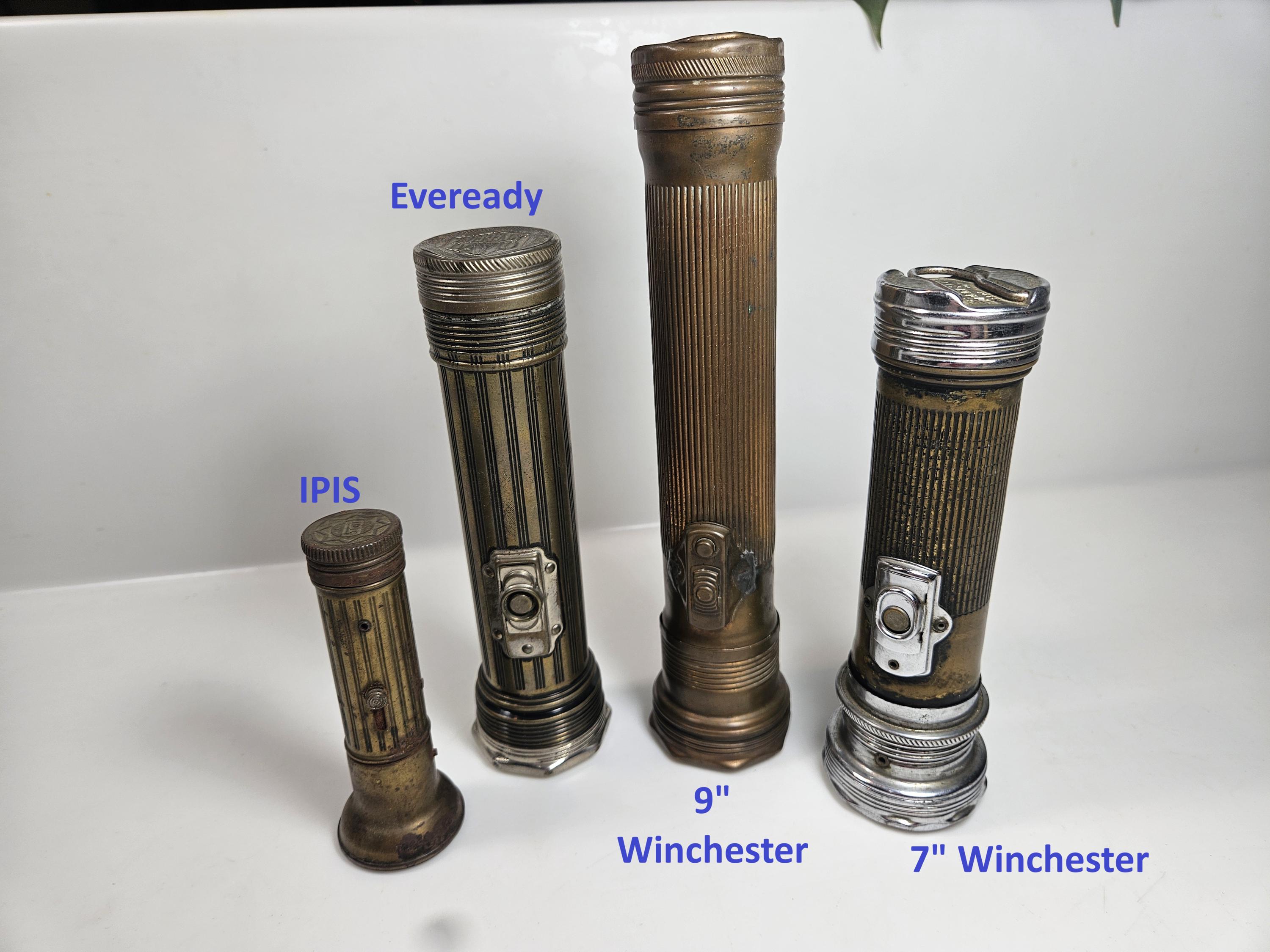 For Choice - Antique/vtg Brass Flashlight // Winchester, Ipis, or