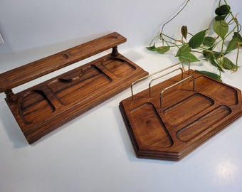 Vintage solid wood Dresser or Desk Tray Organizer, 2 choices // wooden desk catch all desk valet