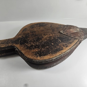 antique primitive blacksmith Fireplace Bellows // wood & leather // 20 x 9.5 inches // tarnished, worn, rustic