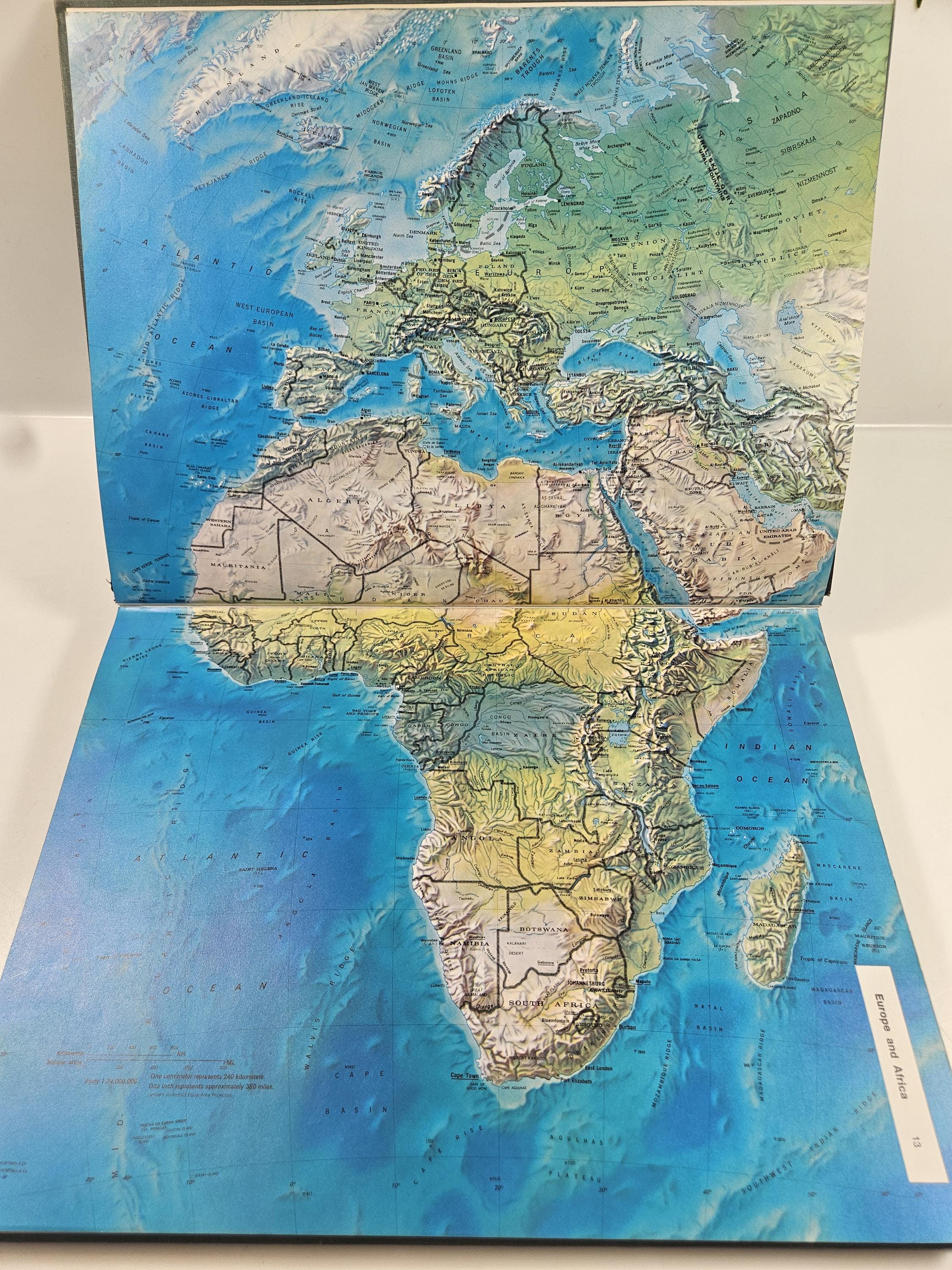 World Map 1981 1981 Wide World Atlas, Color Maps on Matte Paper, Hard Cover // 15 X 11 ...