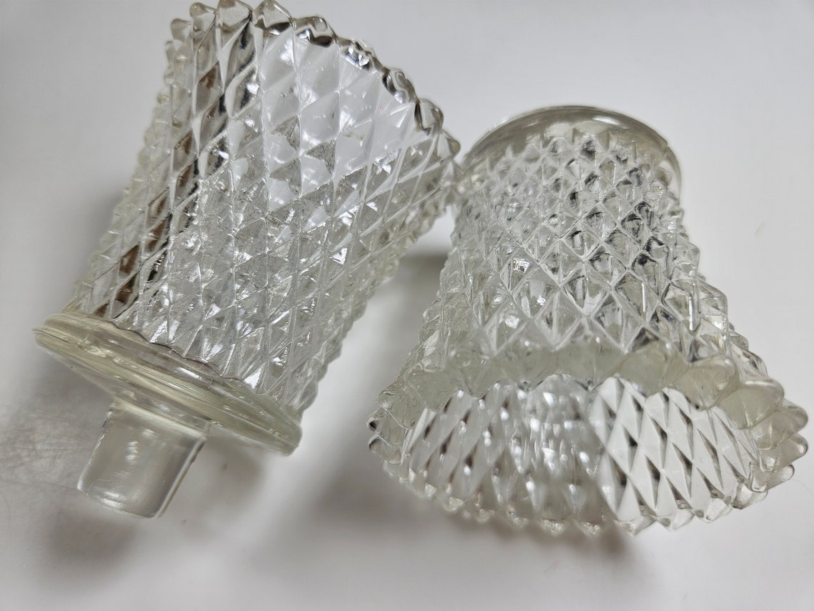 Set of 2 Vtg Glass Candle Holder Inserts, Choose Your Color // Convert ...