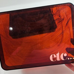 vtg 'etc' box, faux tortoiseshell acrylic // 8.25 x 6 x 2 inches