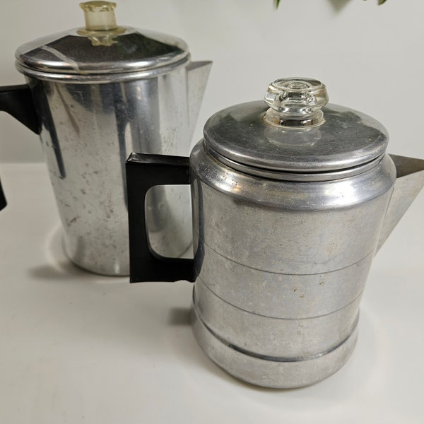 vtg Aluminum Percolator Coffee Maker, choose your size // 9 cup (Mirro) or 7 cup (Comet) // Camping Cookware Outdoor Kettle