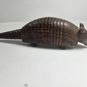 vtg hand-carved ironwood armadillo, 2 size options // 11.5 or 6.5 inches long