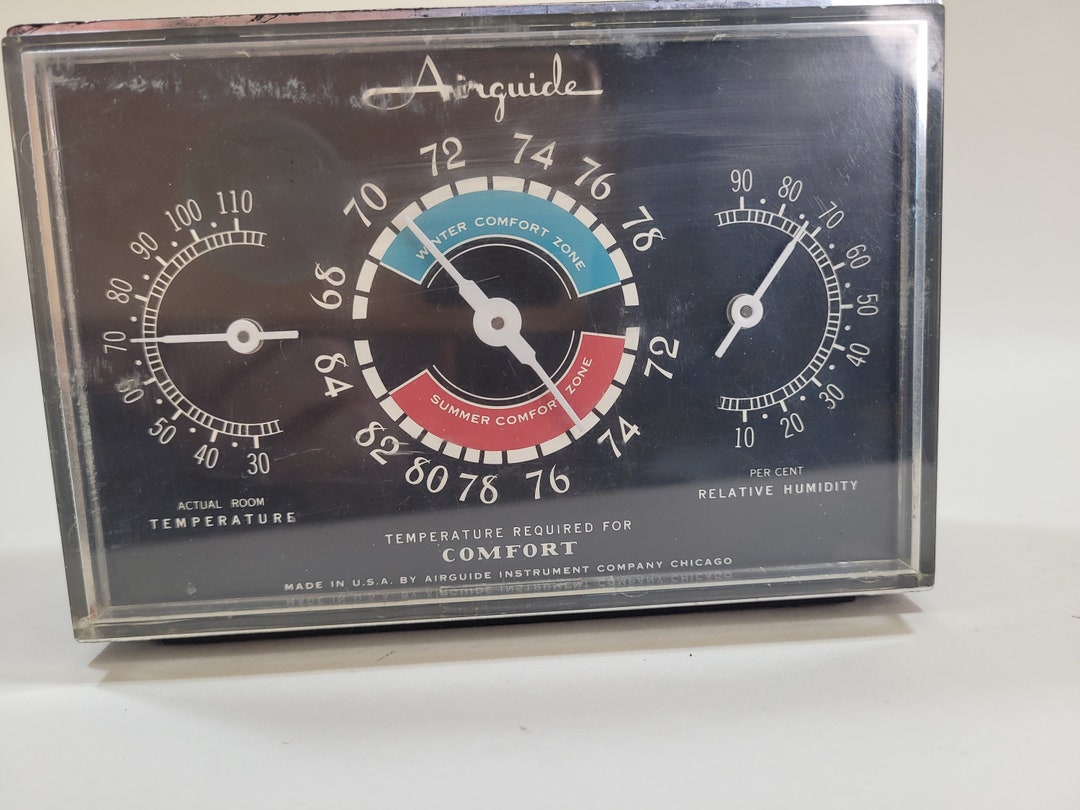 Vtg Mid Century Airguide Tabletop Weather Station, Not Working // Good