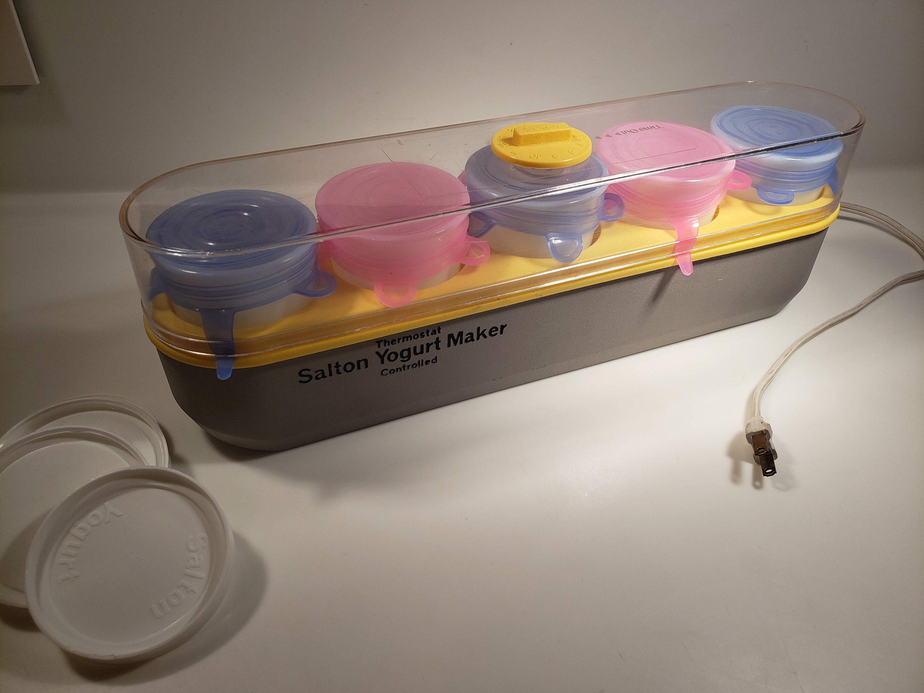 Vintage Salton Yogurt Maker with glass cups and lids Etsy