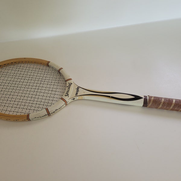 vtg Wood Tennis Racquet, Spalding Trophy // Wood Rackets Sports Decor