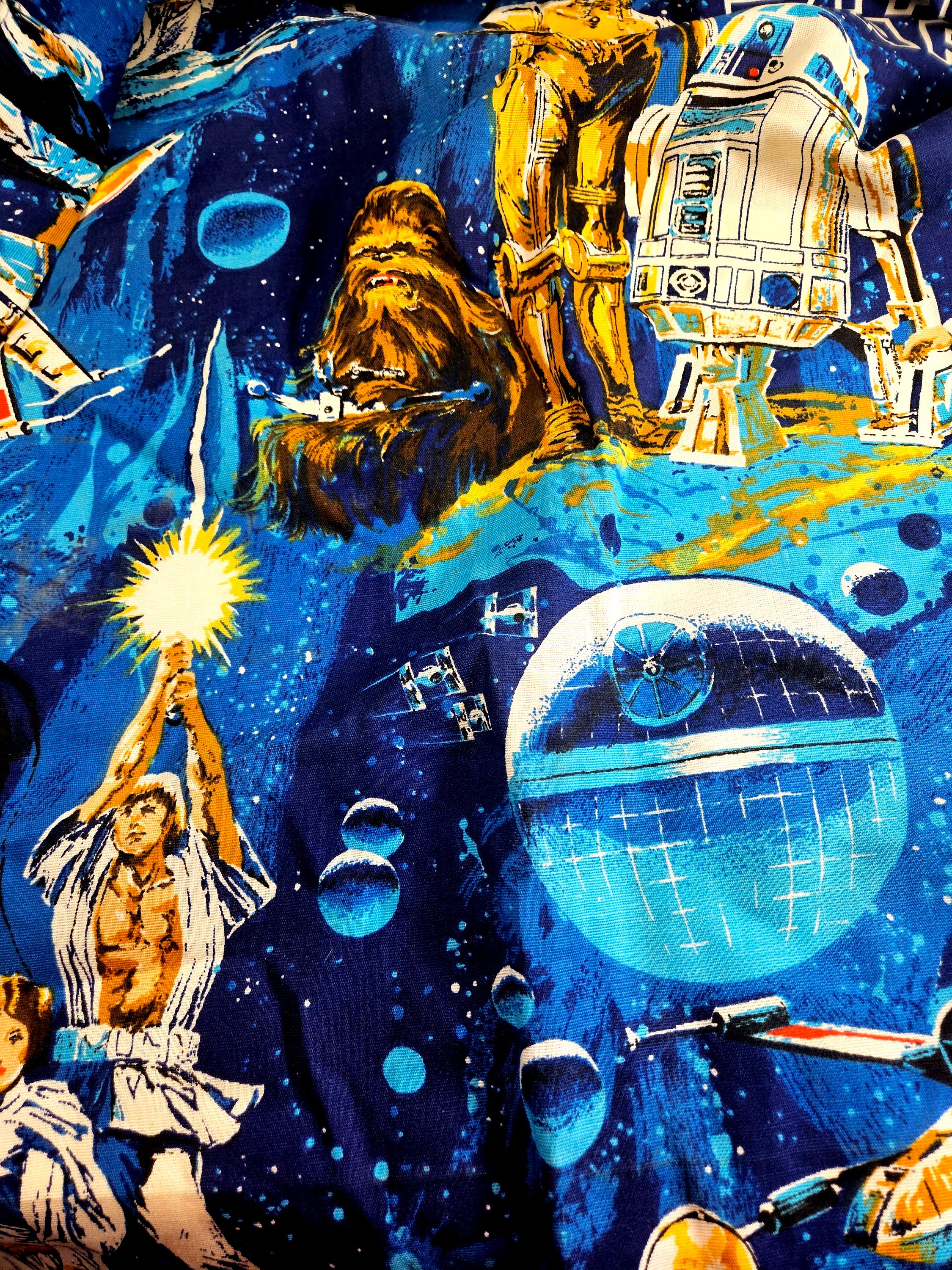 Pair of Vtg 70s-80s Star Wars Curtains // Each Panel 40