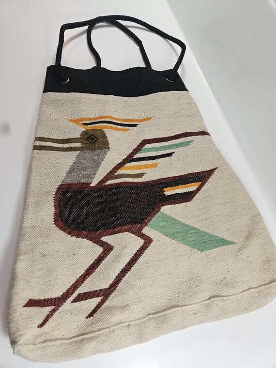 vtg Olga Fisch Folklore extra large wool tote bag