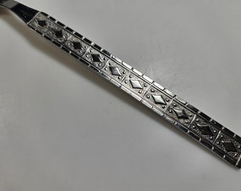 vtg diamond pattern MCM stainless silverware individual pieces, 1960s // made in Japan // unknown maker