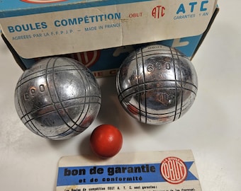 for choice - vintage La Boule Obut 2-piece ball set in box