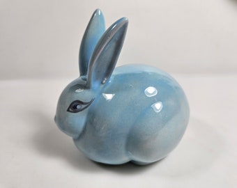 vtg ceramic bunny cotton dispenser // 4 x 4 x 3.5 inches