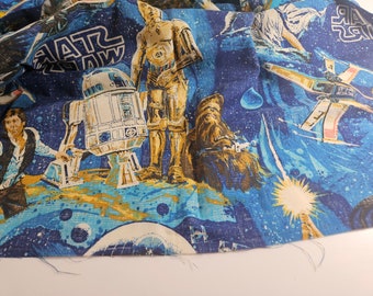 Pair of Vtg 70s-80s Star Wars Curtains // Each Panel 40