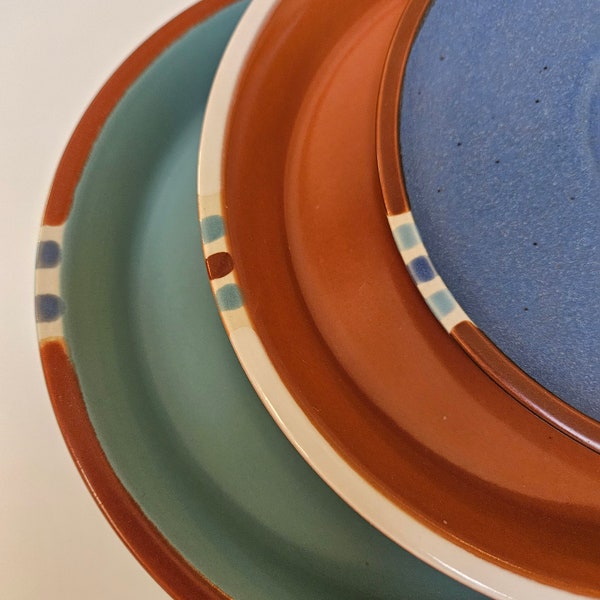 vtg Dansk Mesa dishes, you choose your pieces // plates, bowls, cups, more // aqua blue, sky blue, terra cotta colors