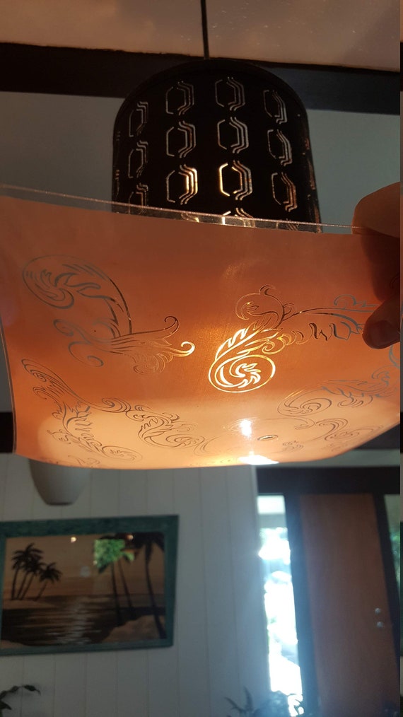 Vintage Square Glass Ceiling Light Fixture Cover Light Pink 13 25 Inch Square