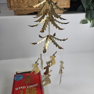 vtg Swedish style Christmas Angel Chimes hanging mobile