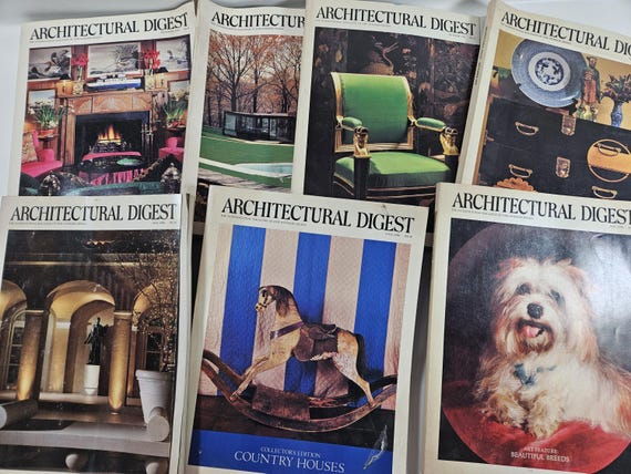 choose your 1980s-90s vtg Architectural Digest issue, 20 options
