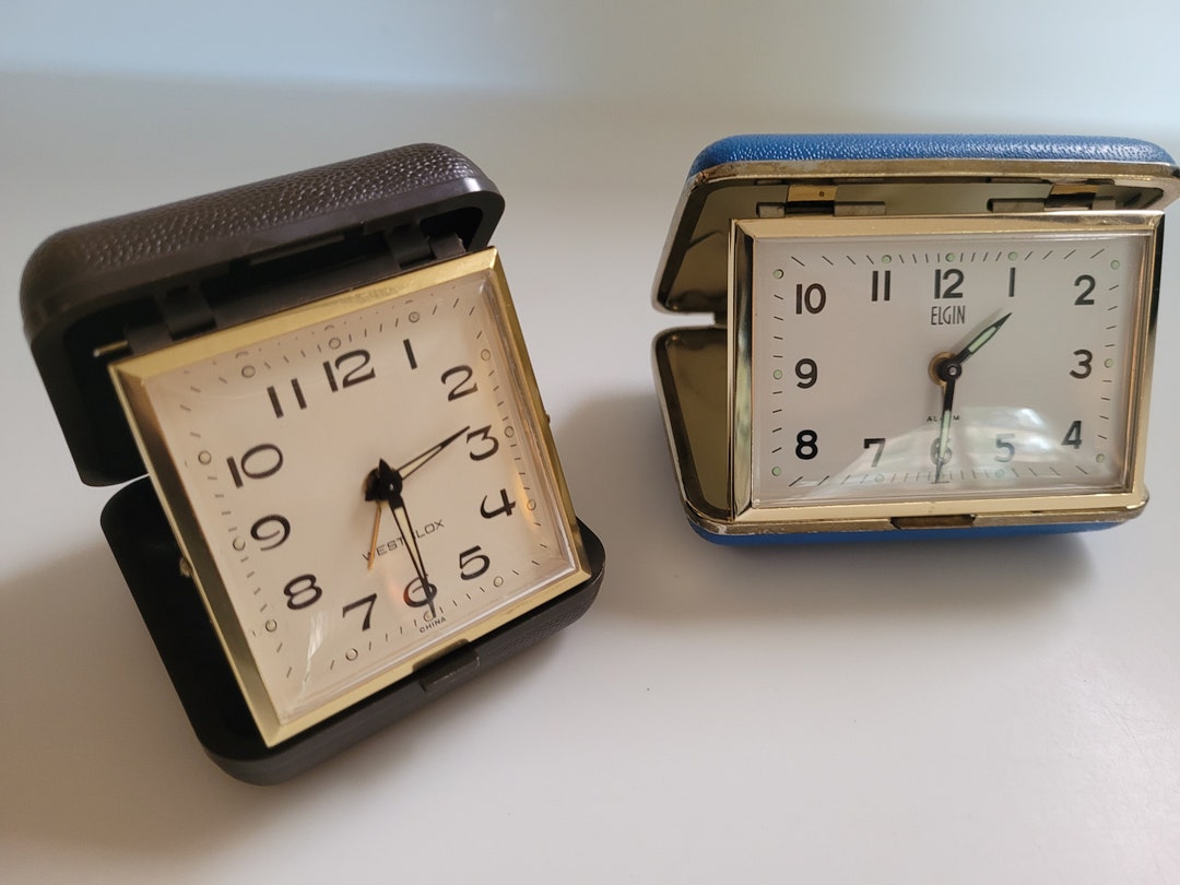 Vtg Mid Century Travel Alarm Clock, 2 Choices // Westclox or Elgin