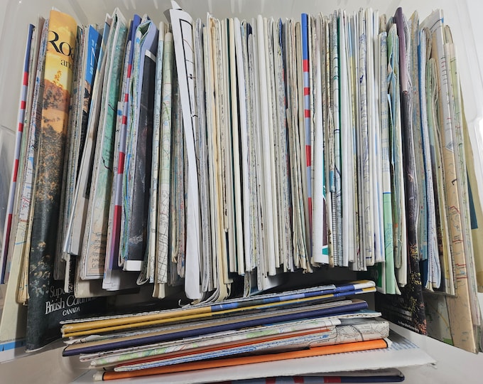 30 Paper Maps, Full Size Fold-outs // From Various Decades, Places ...