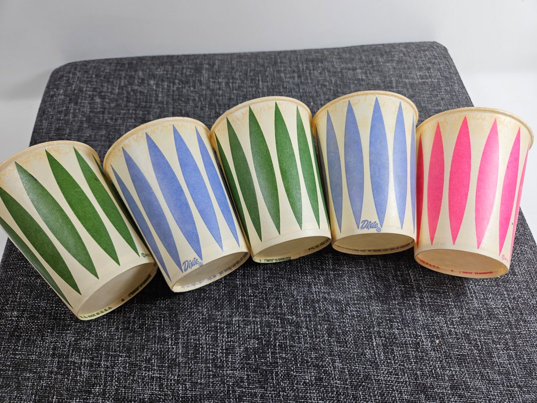 5-piece Dixie Waxed Paper Cups, 9 Ounce, With Age Discoloration From ...