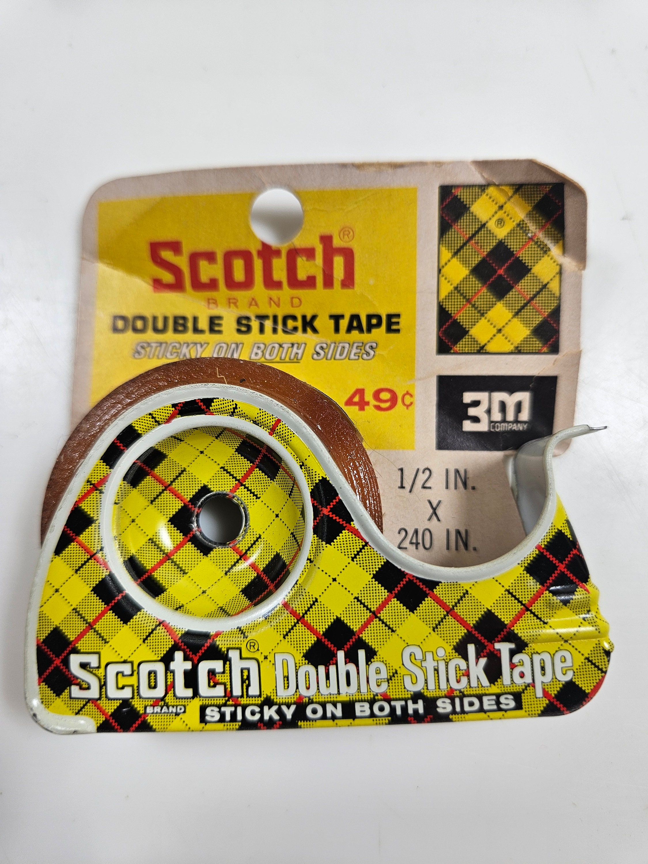 VTG Scotch Double Stick Tape in Metal Dispenser Original Header