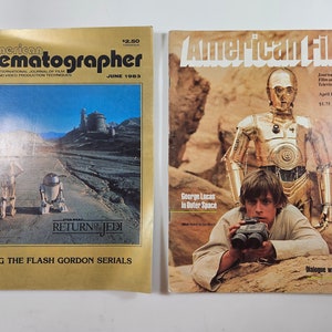2 vtg Star Wars magazines - April 1977 American Film + June 1983 American Cinematographer