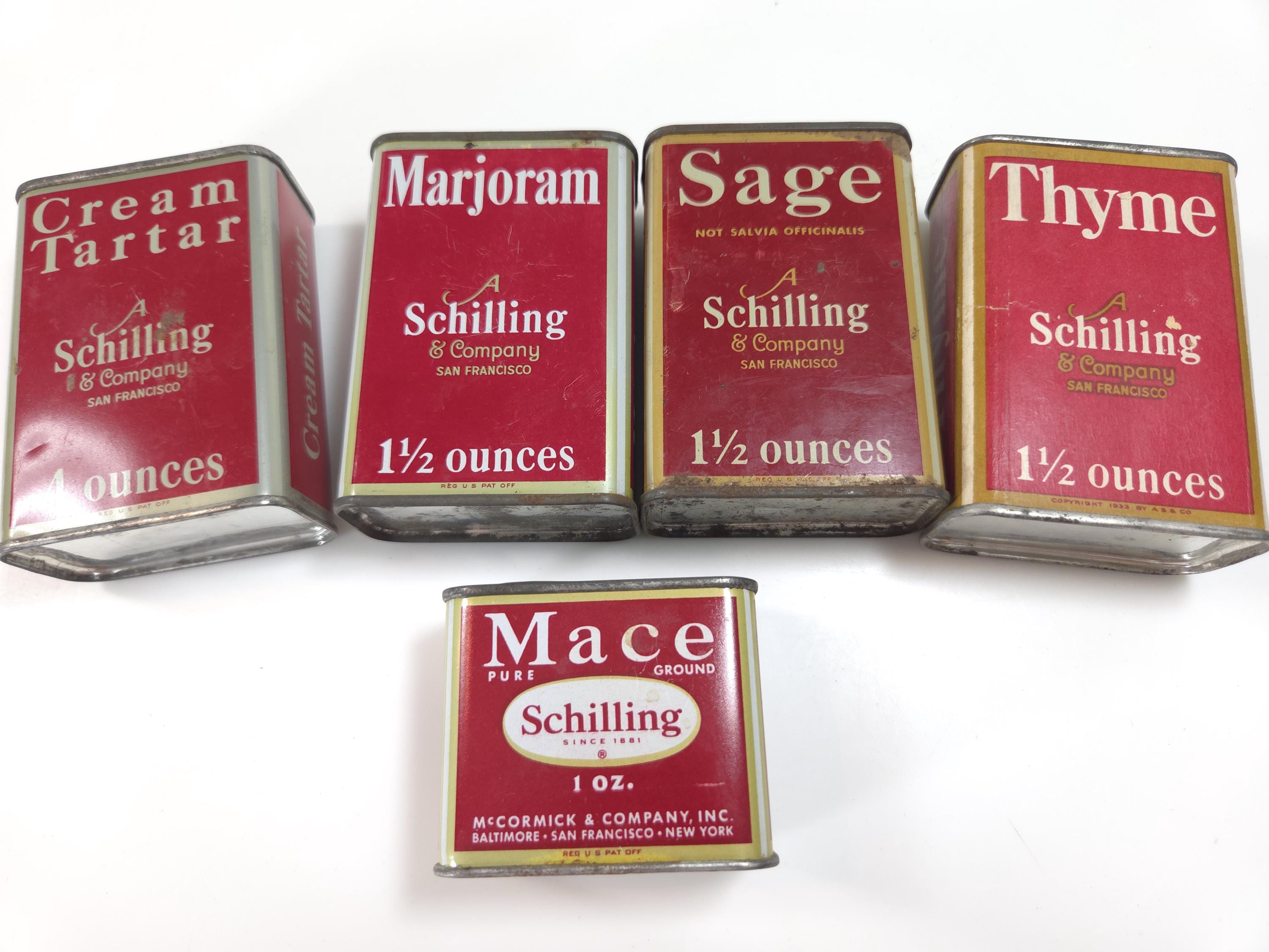 Vintage Schilling Spice Tins - Etsy