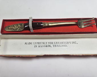 Vintage Pageant Stainless Harvest Pattern Ladle - Floral Handle - Japan