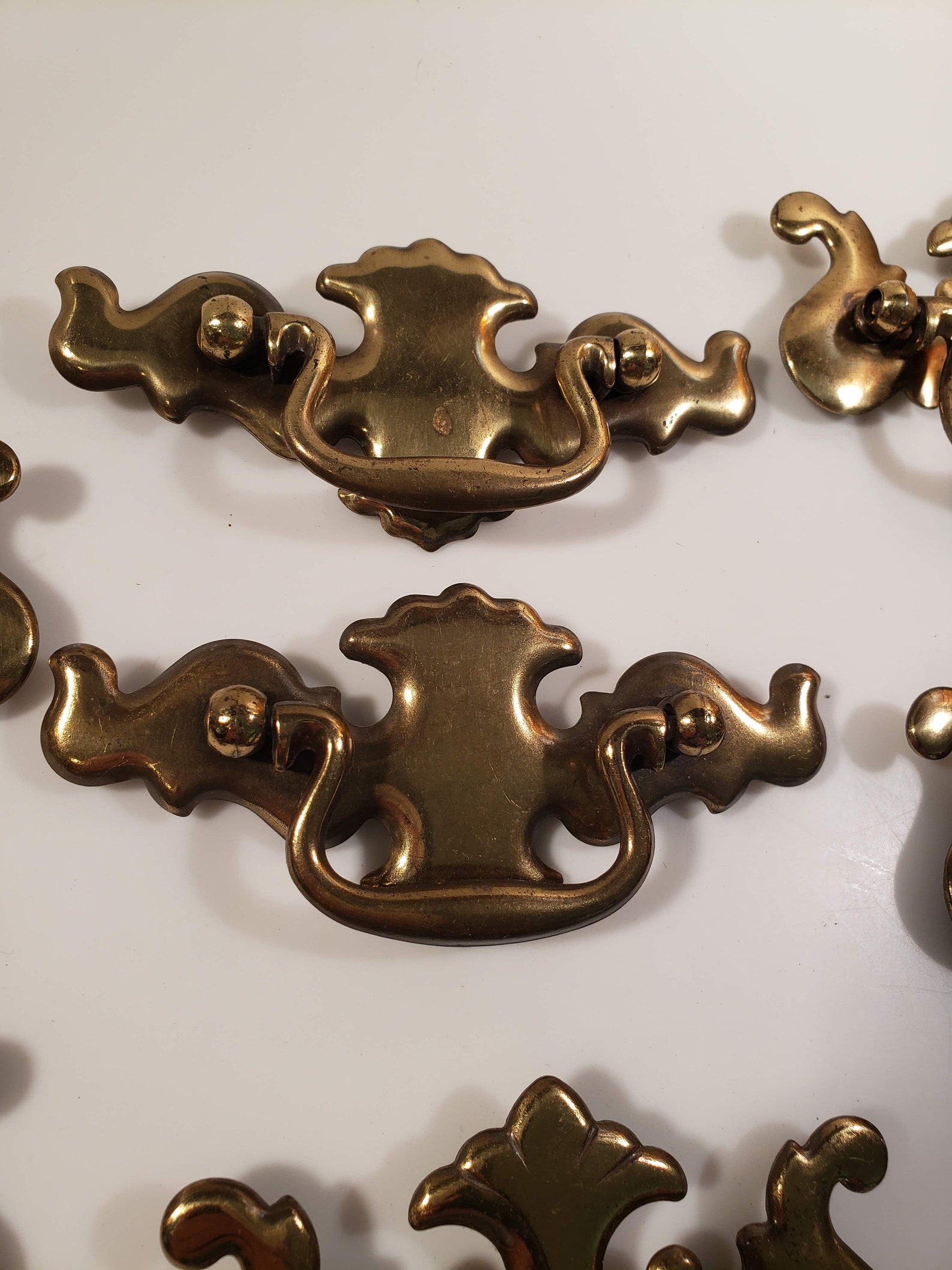 Vintage Chippendale Antique Brass Batwing Drawer Pulls 4 Etsy