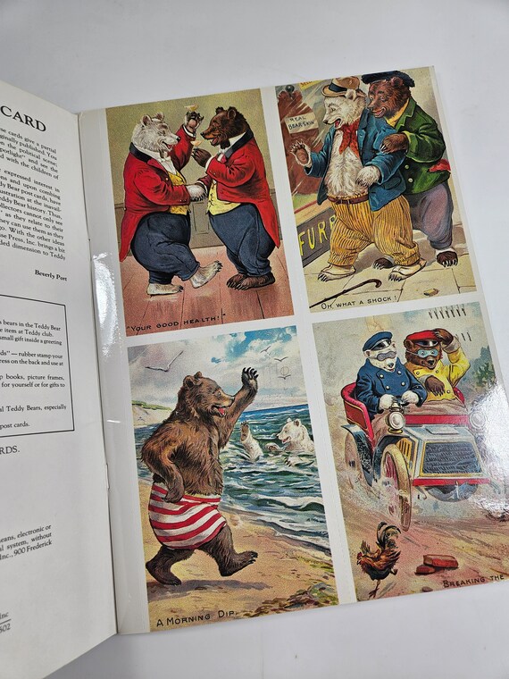 Vtg Book of 24 Antique Reproduction Teddy Bear Postcards, Unused
