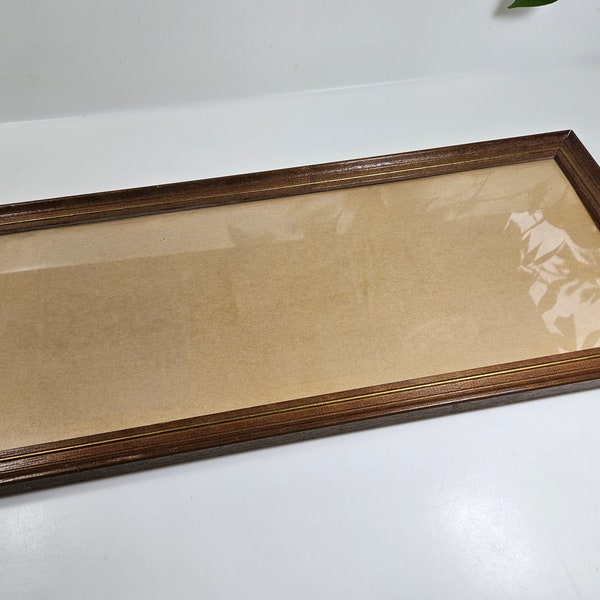 huge vtg solid wood panoramic frame for 20 x 8 inch photo (or smaller with a matte)