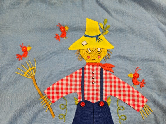 vtg handmade Scarecrow cloth bag - image 3