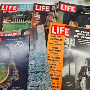 11 vtg 1960s LIFE magazines, 1957-1970 // used and worn