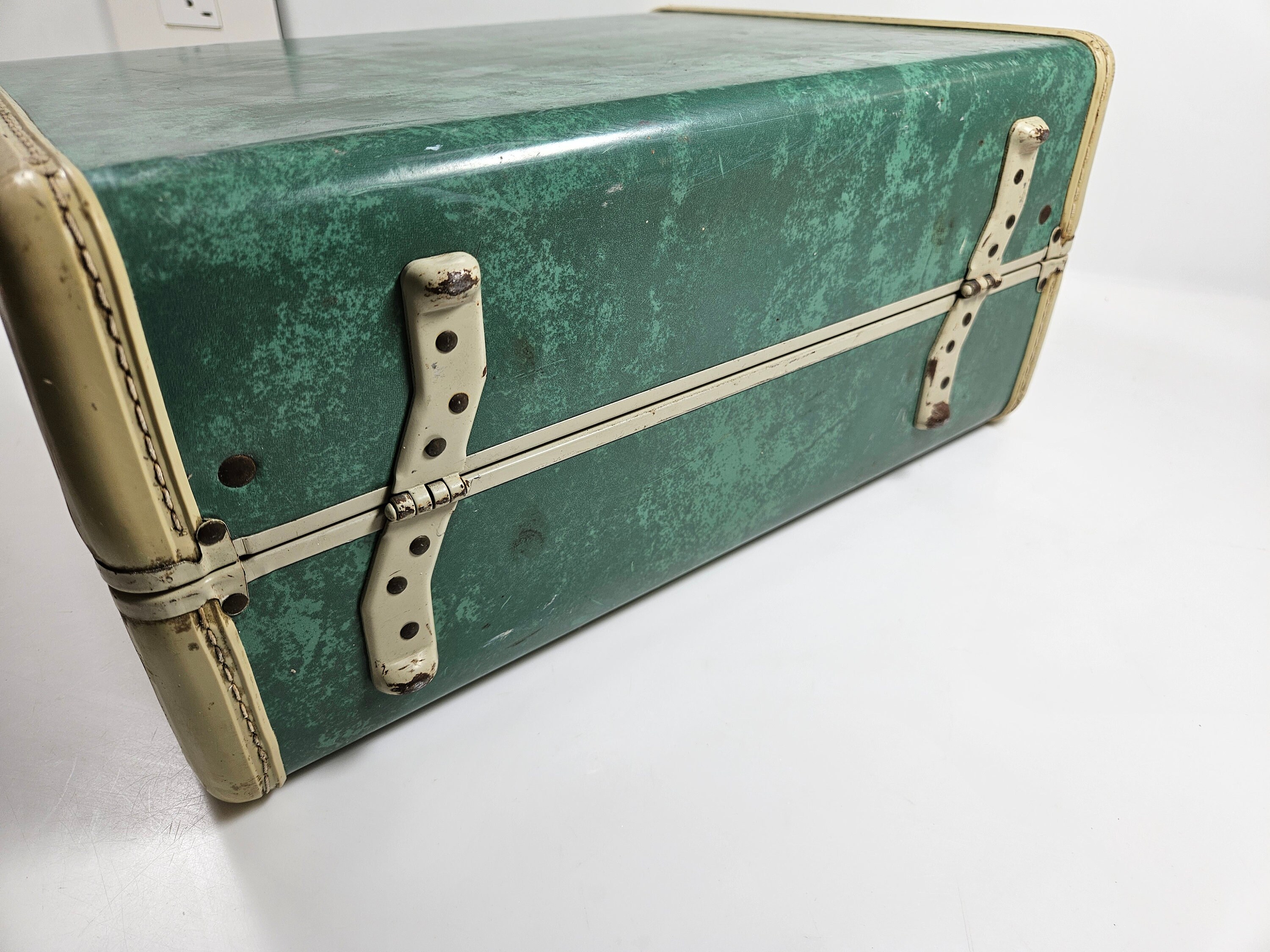 Vtg 1940s Green Samsonite Overnight Case, Small Suitcase