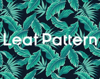 Beautiful Leaf Pattern, Autumn leaves, Blue and Orange, Vector EPS