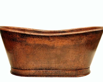 Simple Hammered Copper Bathtub