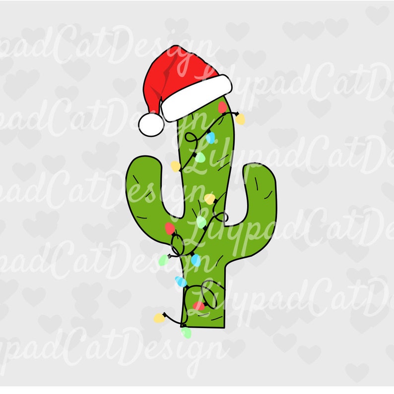 Cactus Christmas Svg, Cactus Santa Hat Svg, Cute Cactus Svg, Christmas