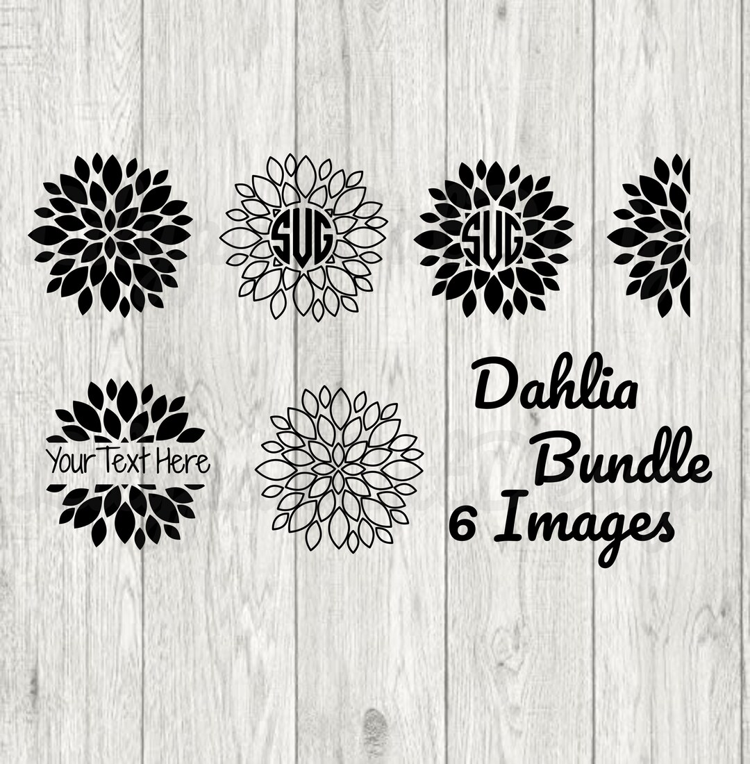 Dahlia Bundle SVG, Dahlia Svg, 6 IMAGES INCLUDED, Half Dahlia Svg ...