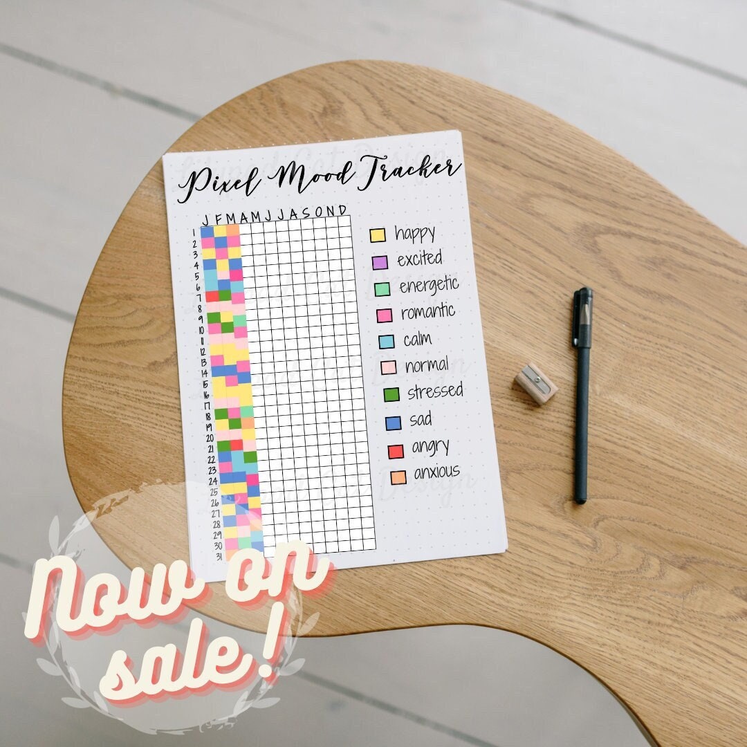 Buy Pixel Mood Tracker, Printable Tracker, Daily Mood Tracker, PDF Mood ...