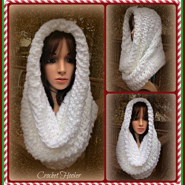 PATTERN,Snow Angel Hooded Cowl, Crochet PATTERN