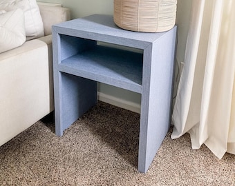 Handmade Grasscloth End Table: Custom Living Room Furniture
