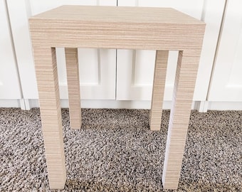 Grasscloth End Table: Modern Coastal Raffia Side Table Furniture