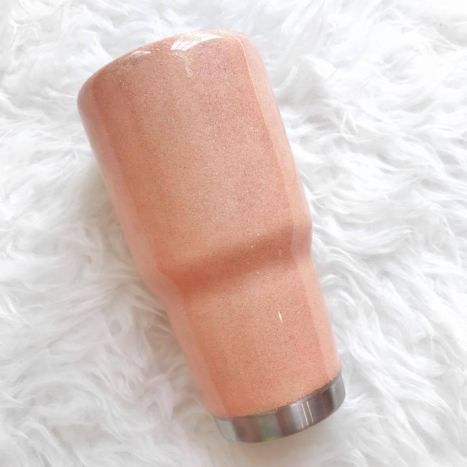 Peach Glitter YETI RTIC OZARK Stainless Steel Etsy