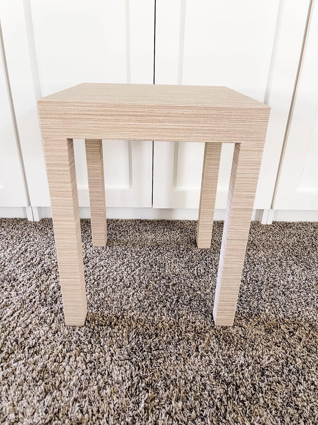 Grasscloth End Table Side Table Modern Coastal Custom Etsy