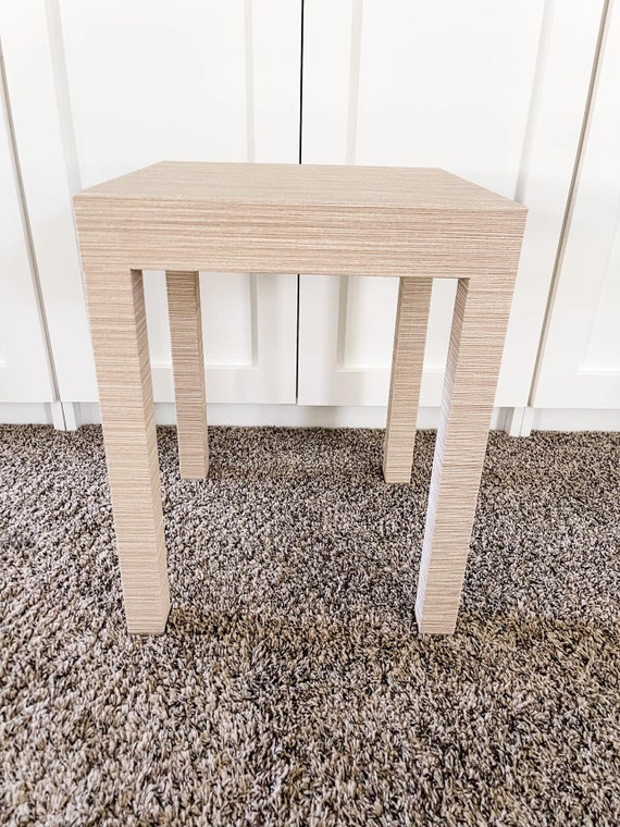 Grasscloth End Table Side Table Modern Coastal Custom Table